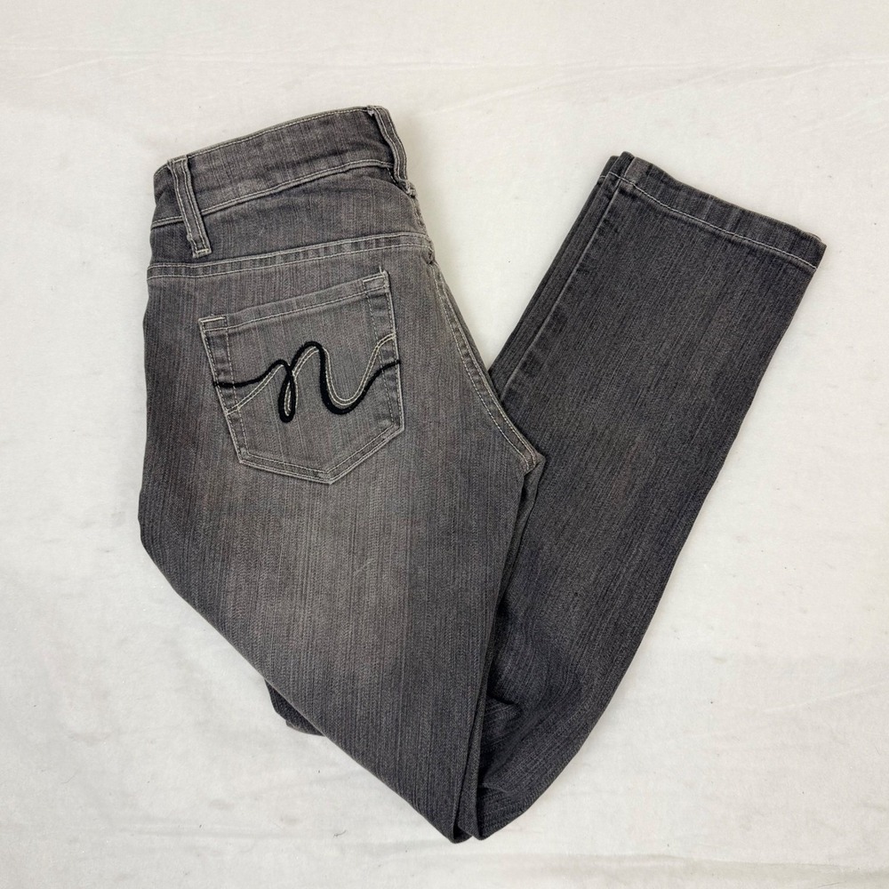 Highway Jeans Womens 5 Gray Straight Leg‎ Low Rise Embroidered on